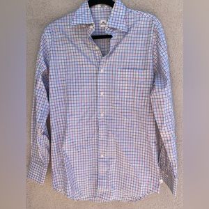 Peter Millar Men’s Small Plaid Blue Pink Button Down Long Sleeve